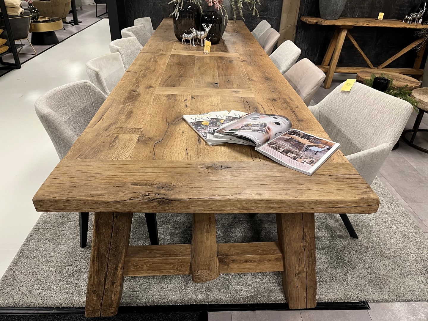 Unieke Oud Eiken Kloostertafel 4 Meter